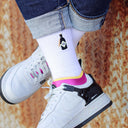 The Illusionist Clubhouse Socks - Mens - Lifestyle Shot with White Shoes Close-Up